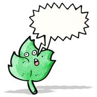 cartoon leaf with speech bubble N9