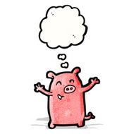 cartoon pig with thought bubble N22