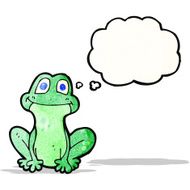 cartoon frog with thought bubble N3