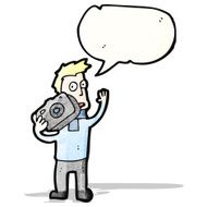 cartoon photographer talking