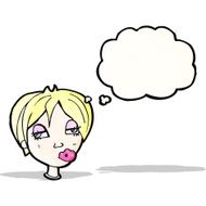 cartoon blond woman with thought bubble N2