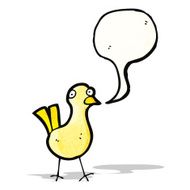 cartoon bird tweeting