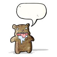 cartoon drooling bear