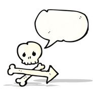 skull and crossbones arrow symbol