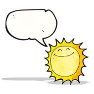 cartoon happy sun with speech bubble N18