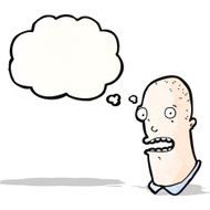 bald man with thought bubble