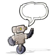 cartoon robot with speech bubble N233