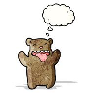 cartoon funny bear wtih thought bubble