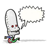 spooky robot head cartoon N3