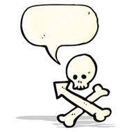 skull and crossbones arrow symbol N2