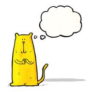 cartoon cat with thought bubble N60