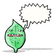cartoon leaf with speech bubble N10