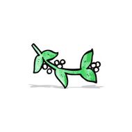 decorative leaves and berries cartoon element