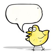 cartoon funny bird with speech bubble N13