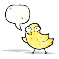 cartoon funny bird with speech bubble N14