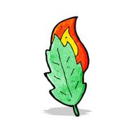 cartoon burning leaf N8