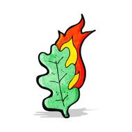 cartoon burning leaf N9