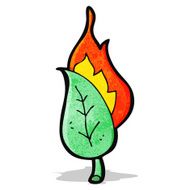 cartoon burning leaf N10