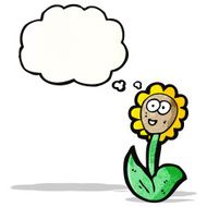 cartoon flower with thought bubble N41