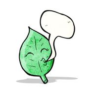 cartoon leaf with speech bubble N12