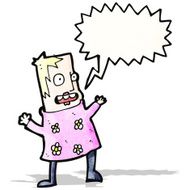 cartoon stressed woman shouting