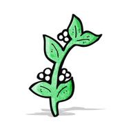 decorative leaves and berries cartoon element N2