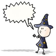 Cartoon Wizard Casting Spell N7