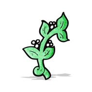 decorative leaves and berries cartoon element N3