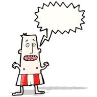 cartoon embarrased man in underwear N2