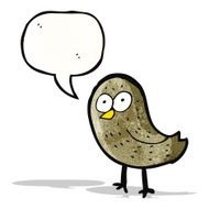 cartoon bird with speech bubble N313