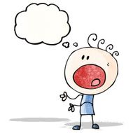 cartoon stressed out doodle man