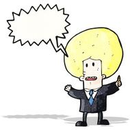 cartoon businessman with big blond hair