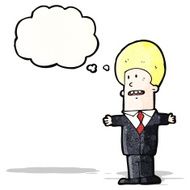 cartoon businessman with thought bubble N7