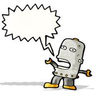 cartoon funny robot with speech bubble N99