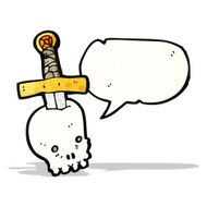 skull and sword cartoon N2