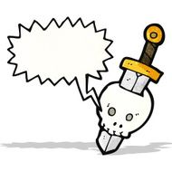 talking skull and sword symbol