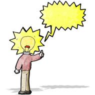 cartoon idea light bulb man
