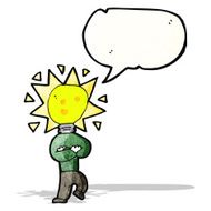 cartoon idea light bulb man N2