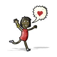 cartoon woman declaring her love