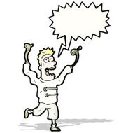cartoon crazy man in straight jacket N2