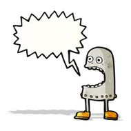 cartoon funny robot with speech bubble N104