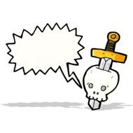 sword and skull cartoon