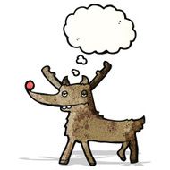 cartoon red nosed reindeer N7