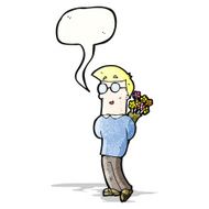 cartoon man with flowers N7