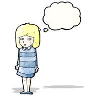 cartoon suspiscious girl