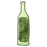 cartoon wine bottle N19