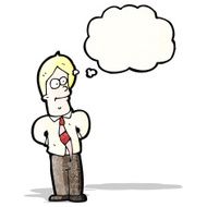 cartoon man with thought bubble N34