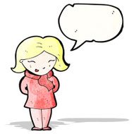 cartoon happy woman in winter clothes