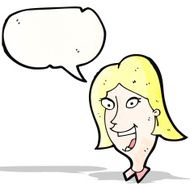 cartoon happy female face
