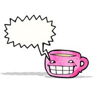 grinning coffee mug cartoon